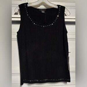 BCBGMaxAzria Black Studded Tank Top
